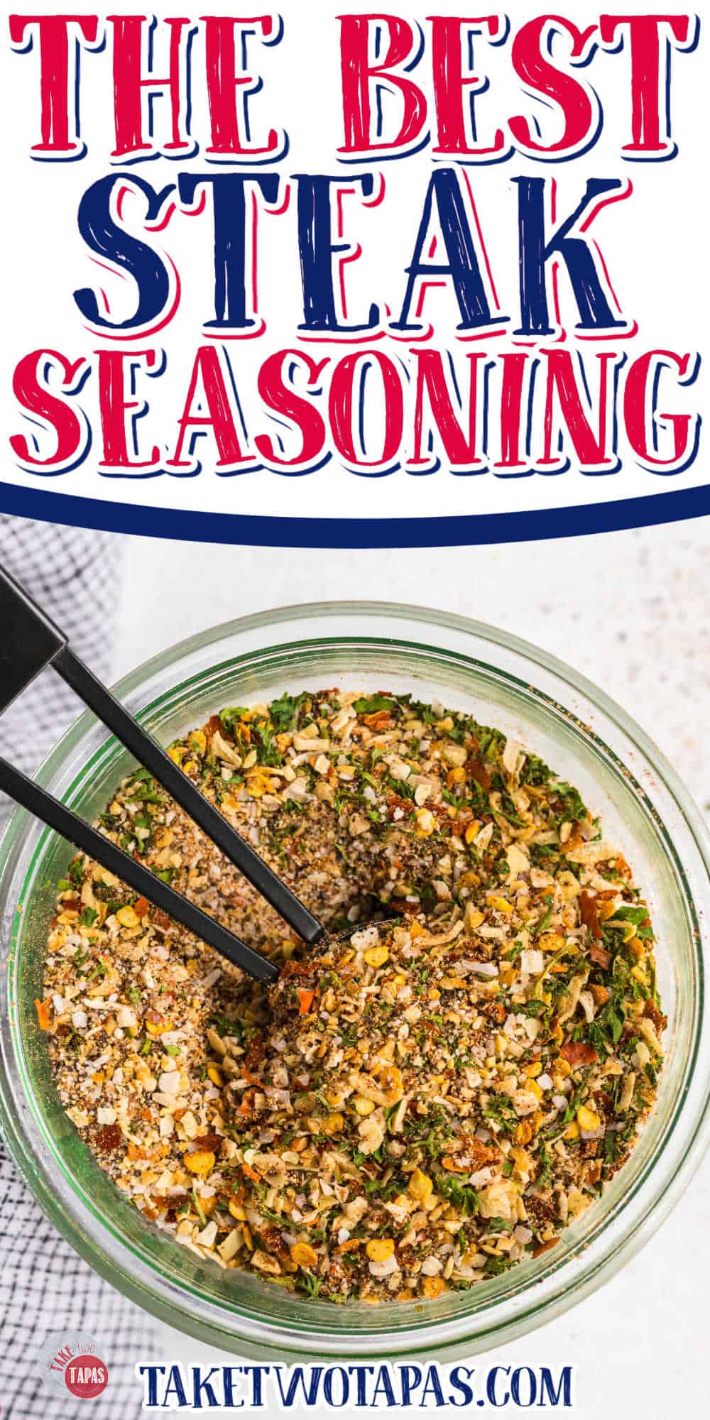 jar of spice mix with a black measuring spoon
