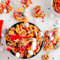 Patriotic Snack Mix {Red, White, & Blue Chex Mix}﻿-Cover Image