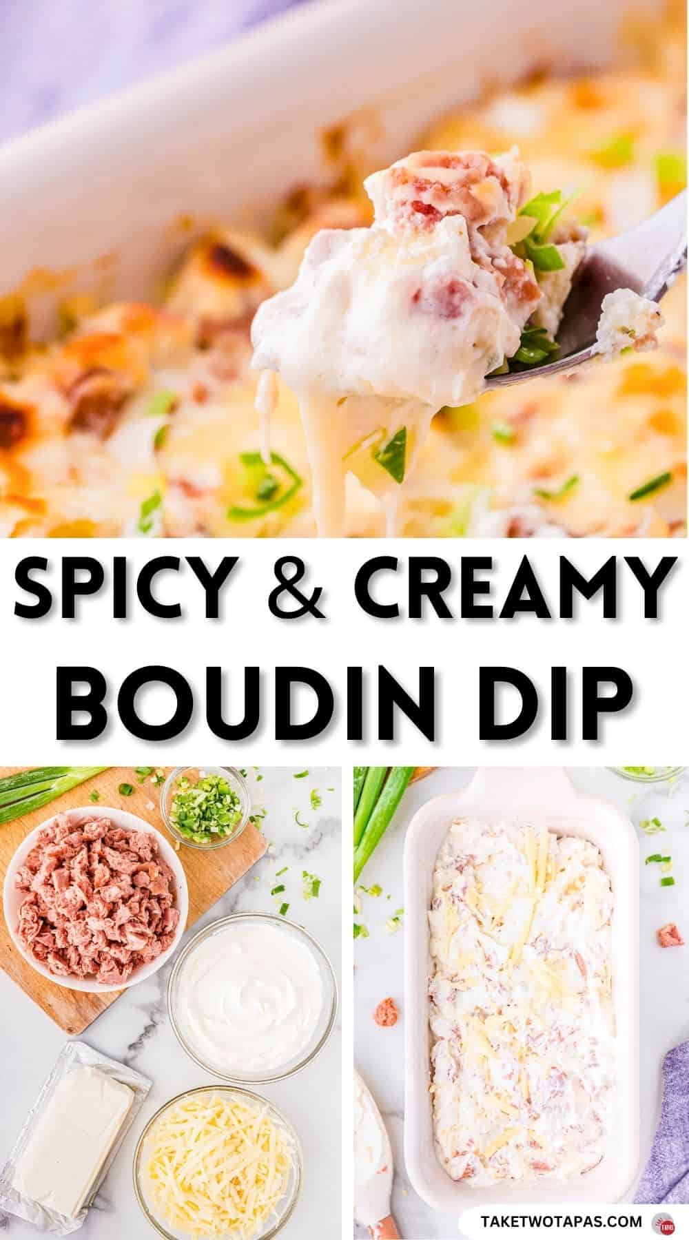 Pinterest pin image for Boudin dip recipe