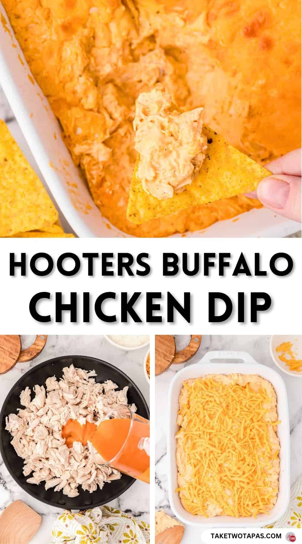 Pinterest pin image for Hooters Buffalo Chicken Dip recipe