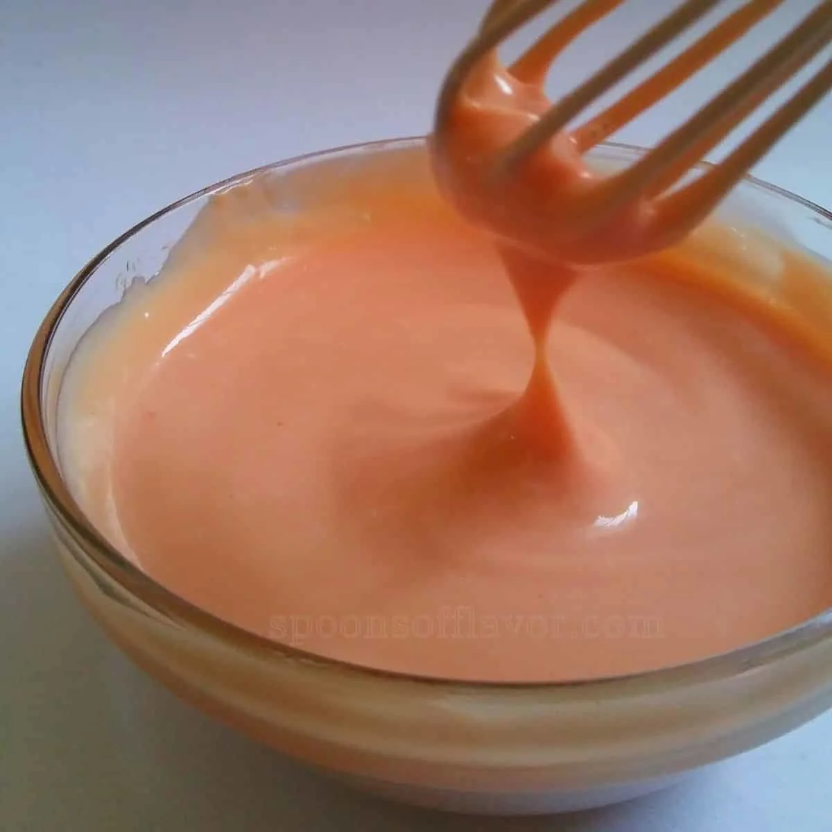 bowl of mayo ketchup and whisk