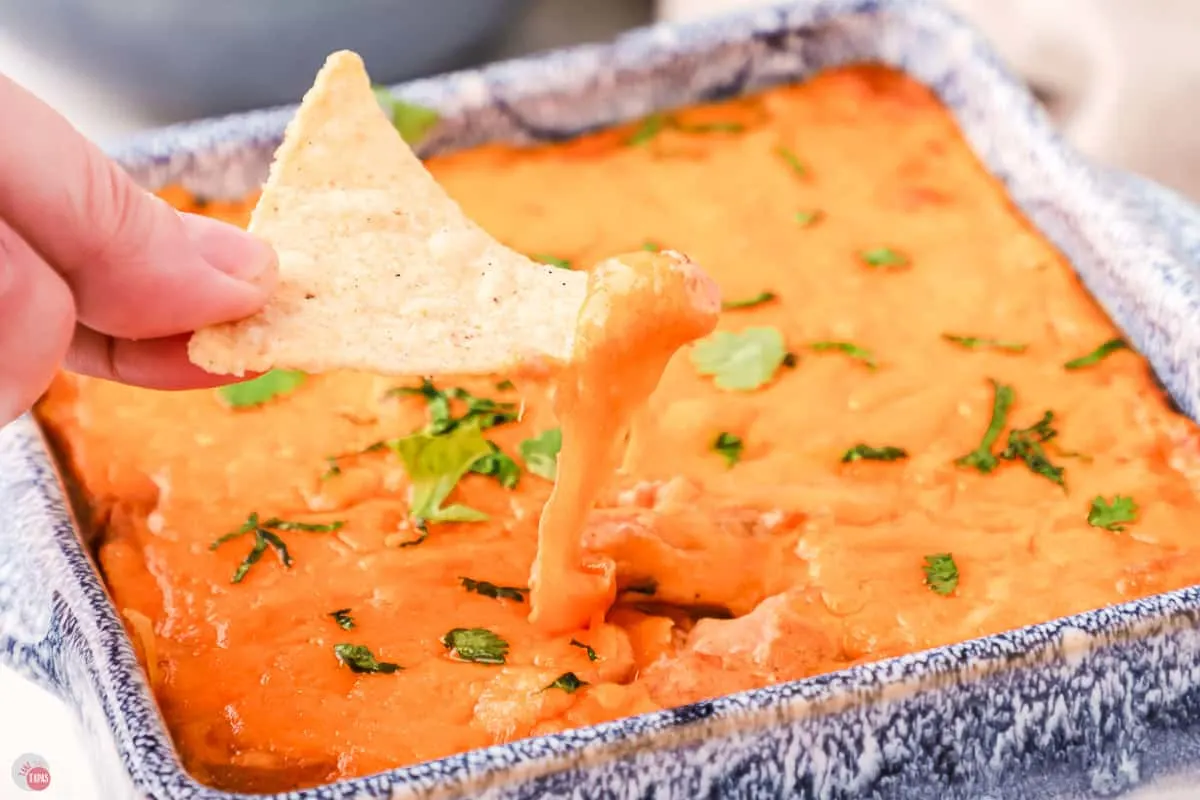 closeup of bean dip