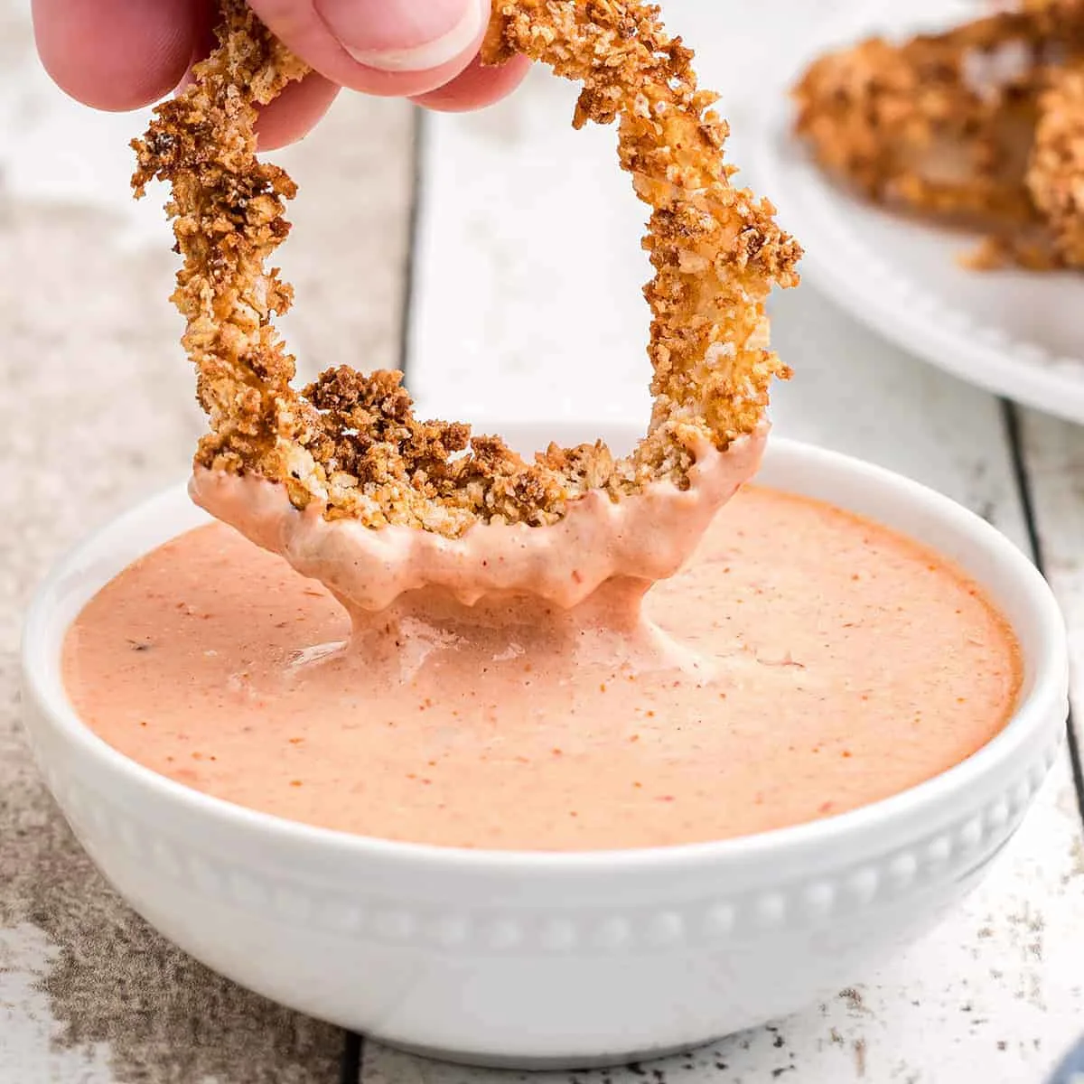 comeback sauce with an onion ring