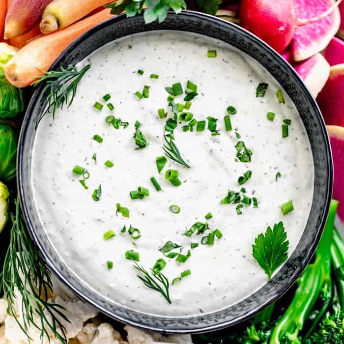 bowl of healthy ranch dressing