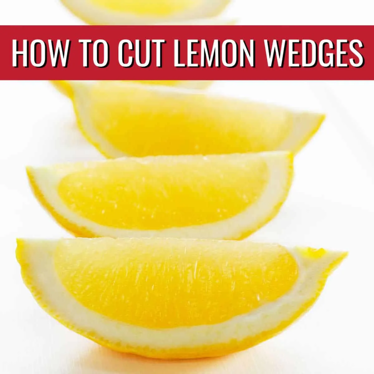 lemon wedges with red banner and text