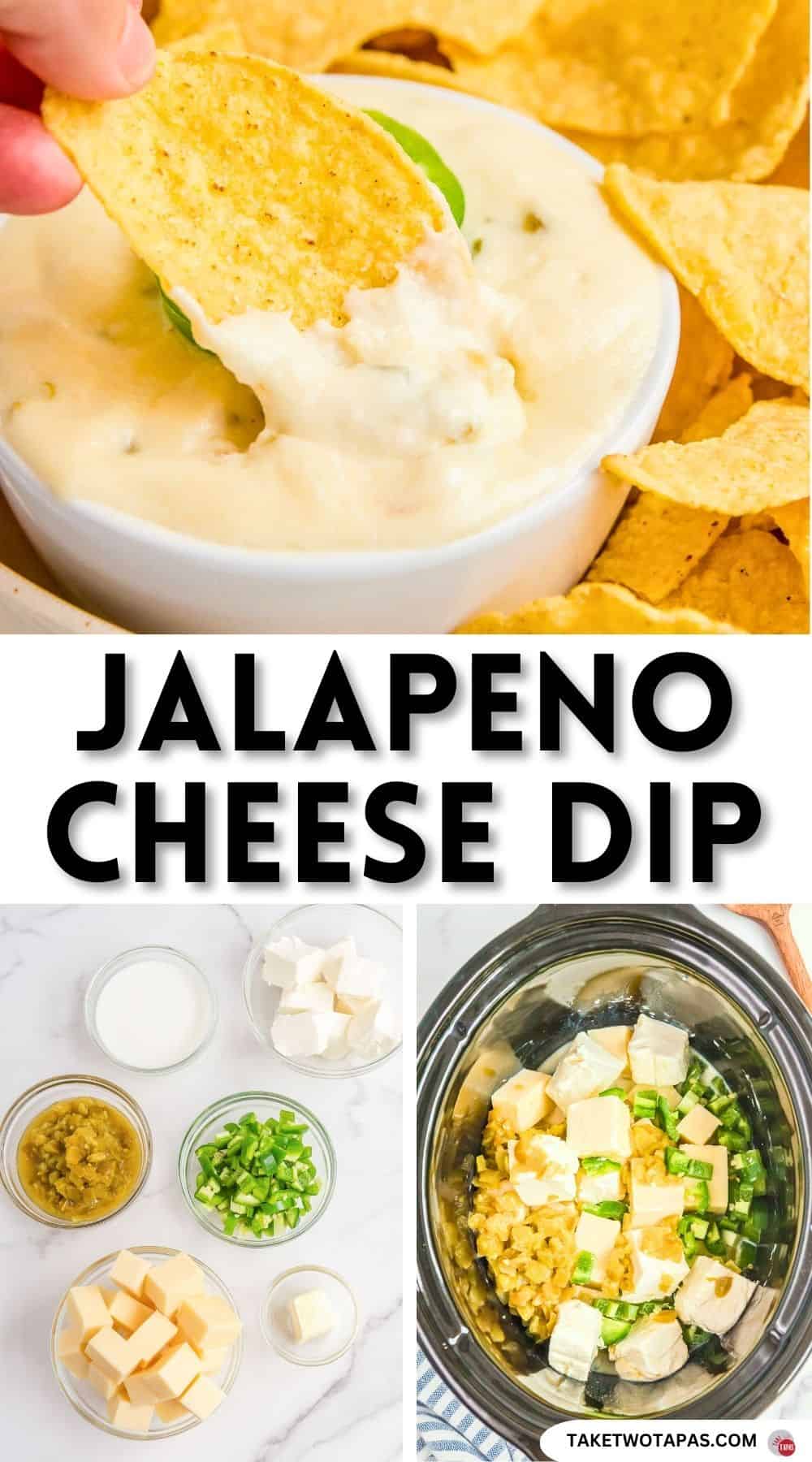 pinterest pin image for crockpot jalapeno cheese dip recipe