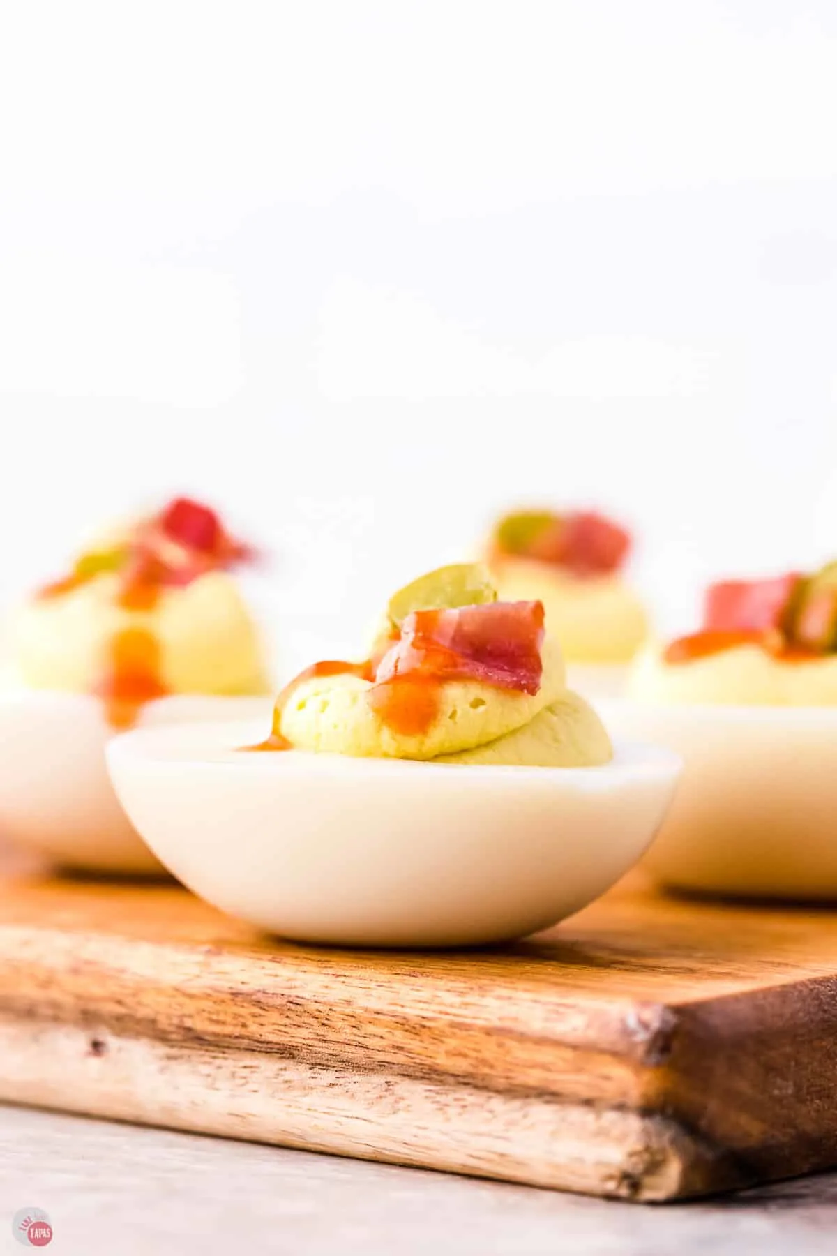side view of deviled egg