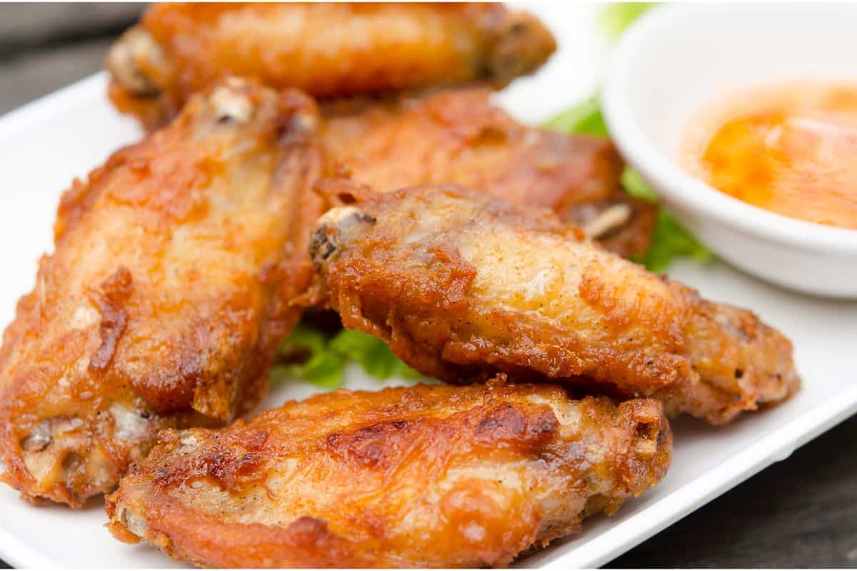 half pound of wings on a plate fried
