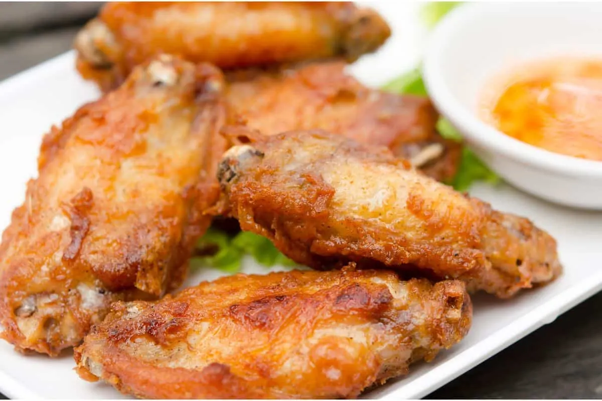 half pound of wings on a plate fried