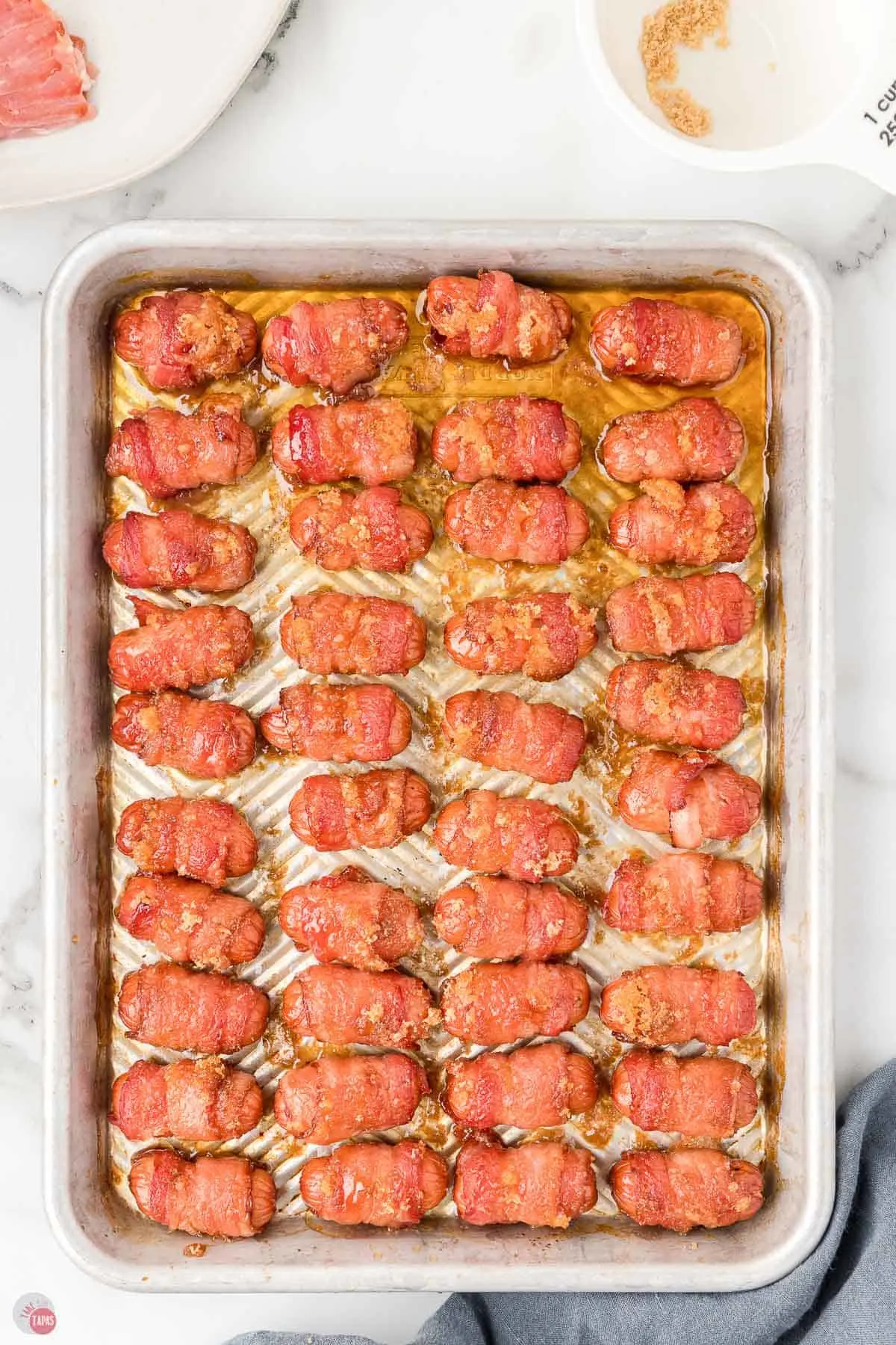 baked bacon wrapped lil smokies