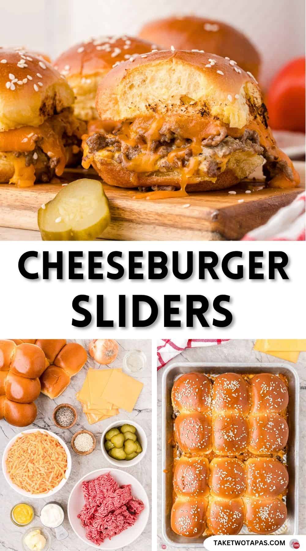 Pinterest pin image for cheeseburger sliders