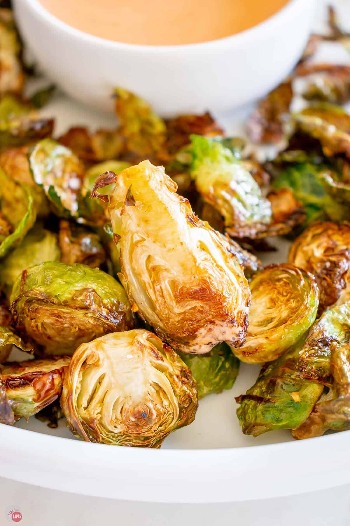 air fryer sprouts close up