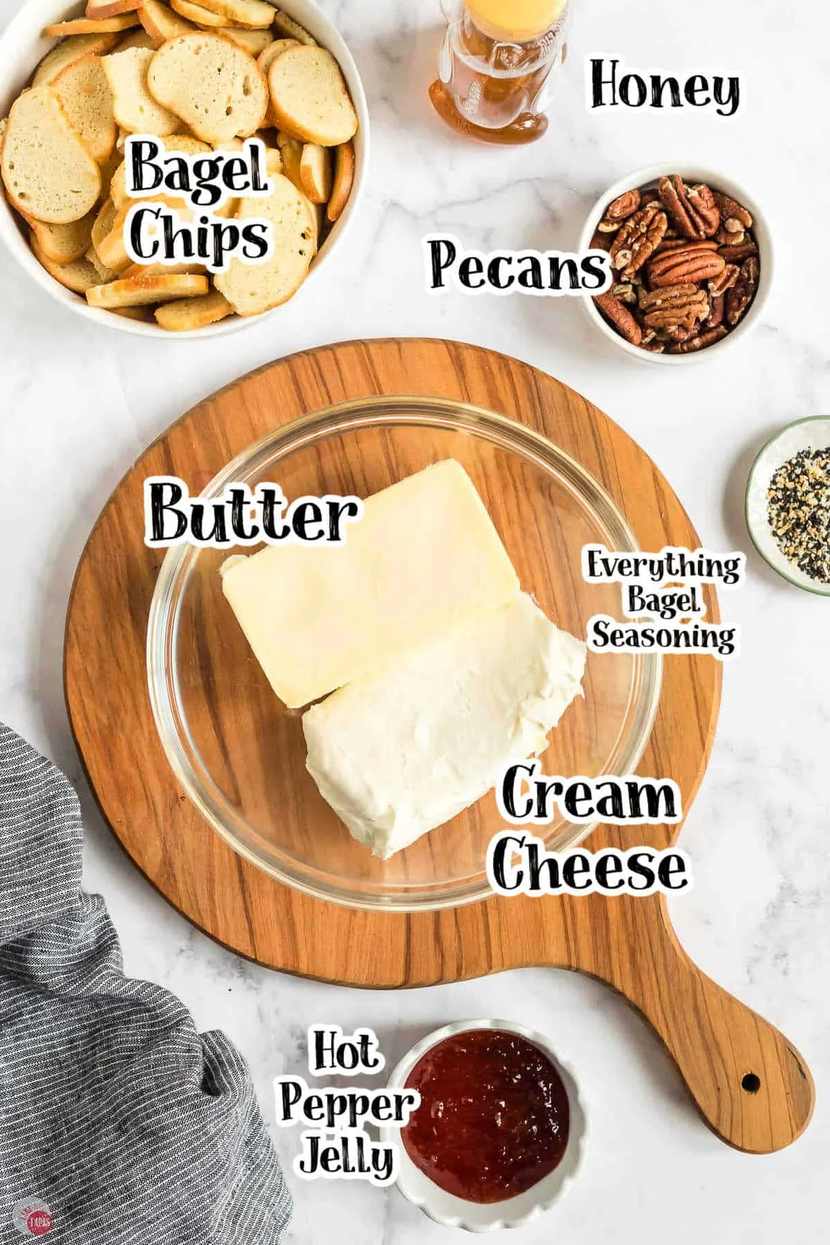 labeled picture of butter board ingredients