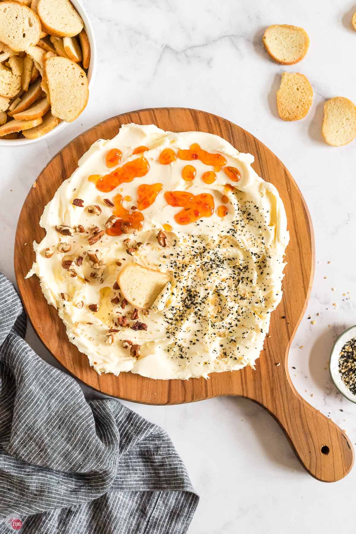 overhead picture of round butter board