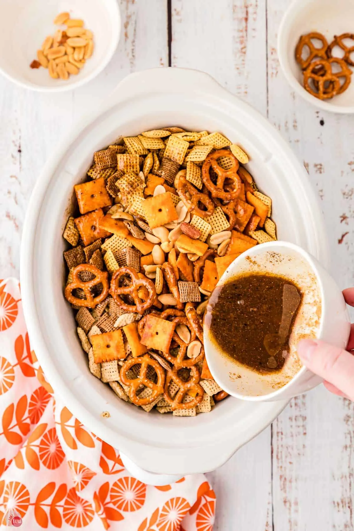 Slow Cooker Bold Chex Mix Recipe - The Chunky Chef