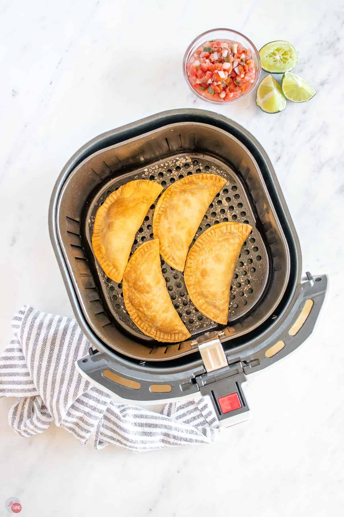 cooked hand pies in a an air fryer