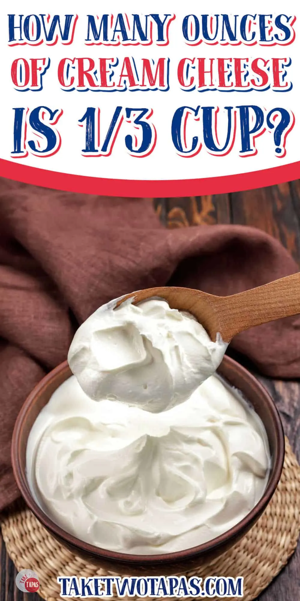wood bowl and spoon with purple napkin, white banner and red text