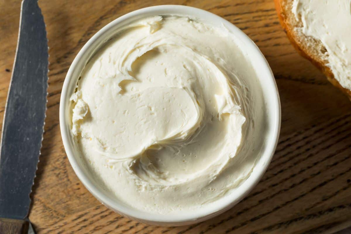 bowl of cream cheese