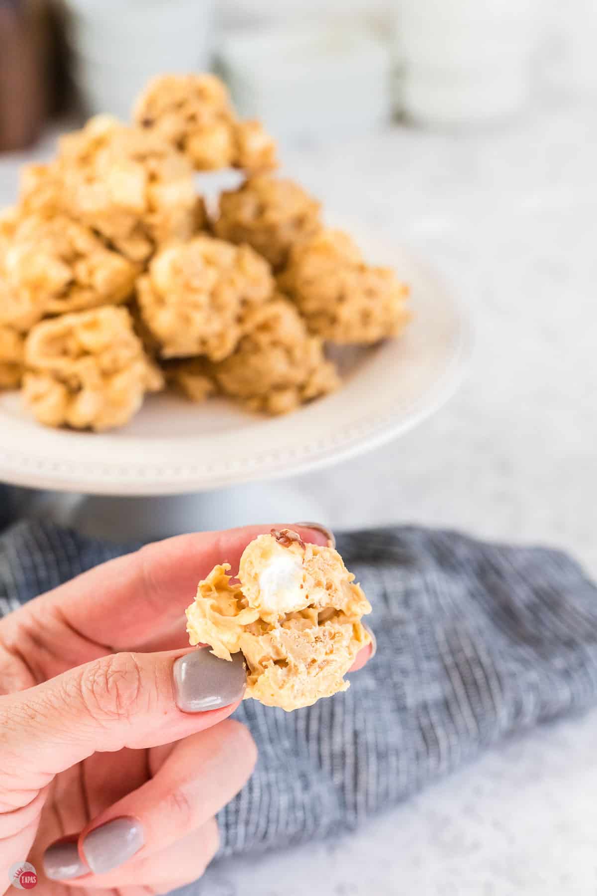 hand holding a cookie with a bite missing