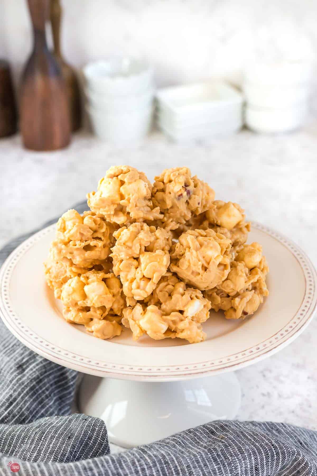 stack o cookies on a white tray