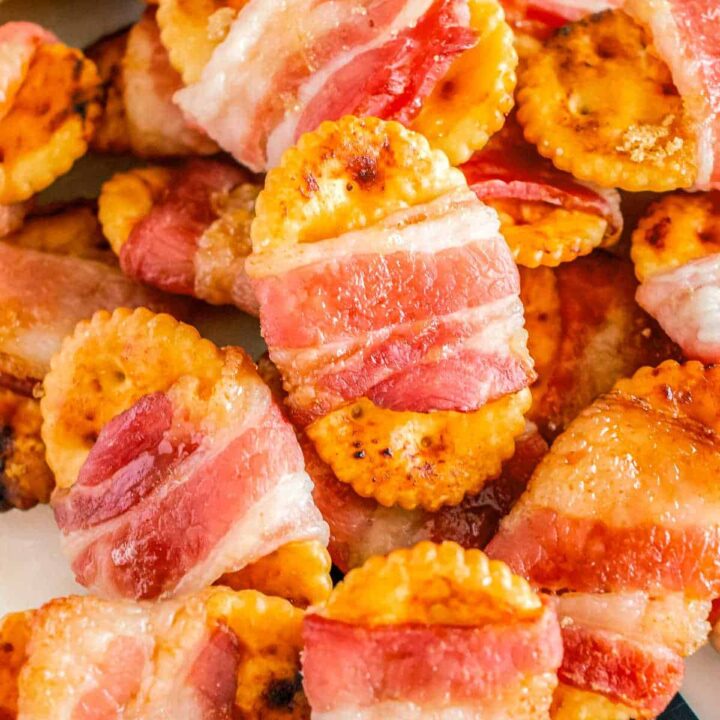 plate of bacon crackers
