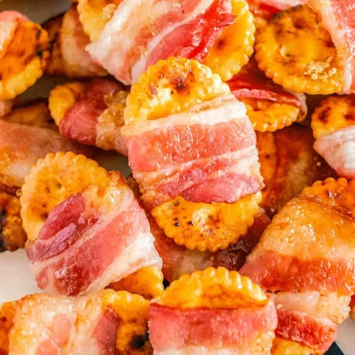 plate of bacon crackers