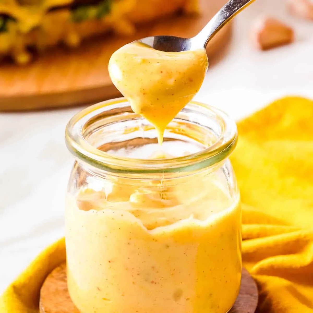 jar of homemade burger sauce