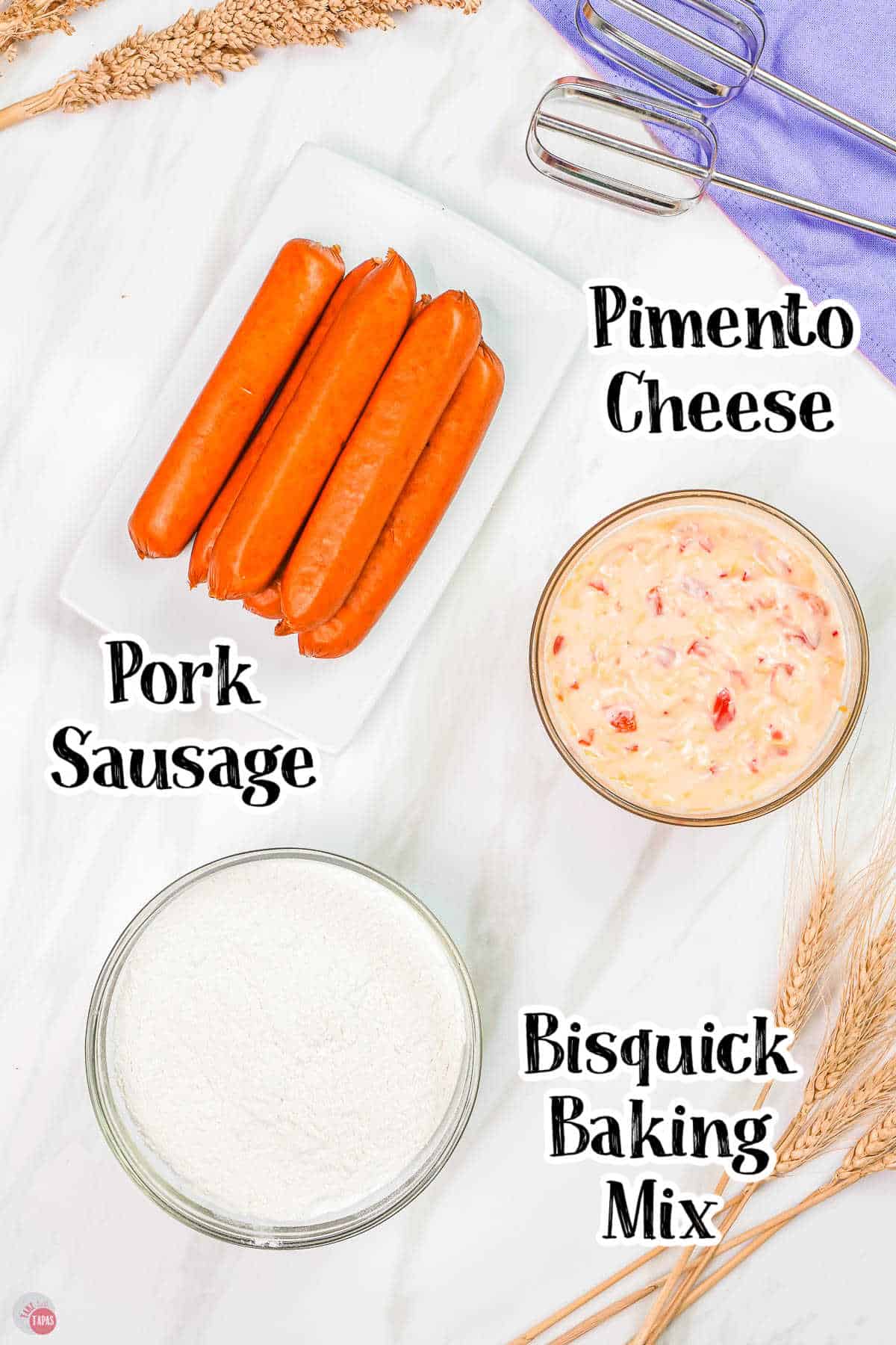 new recipe with 2 cups bisquick, ground sausage, and pawleys island cheese