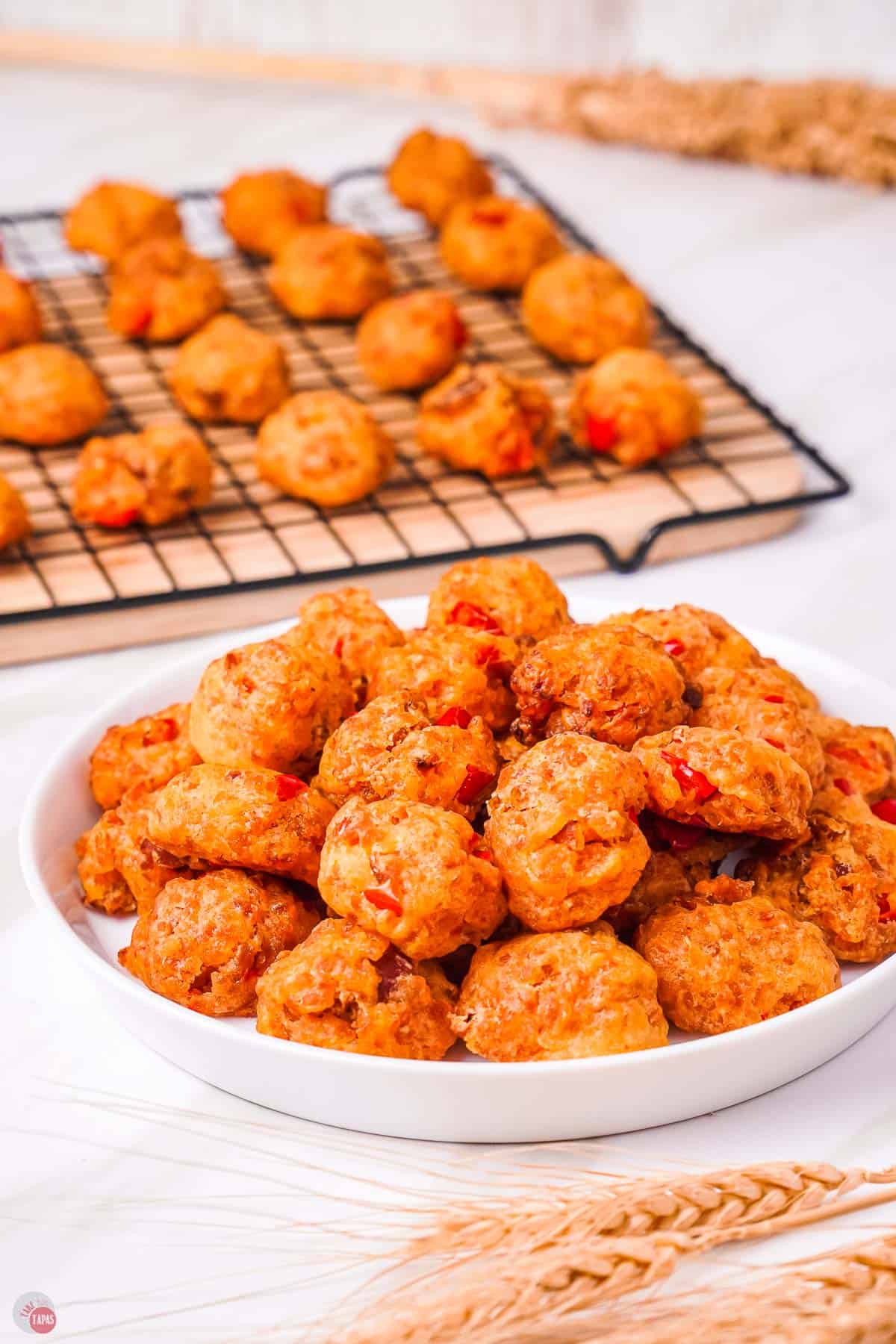 sausage balls on a plate