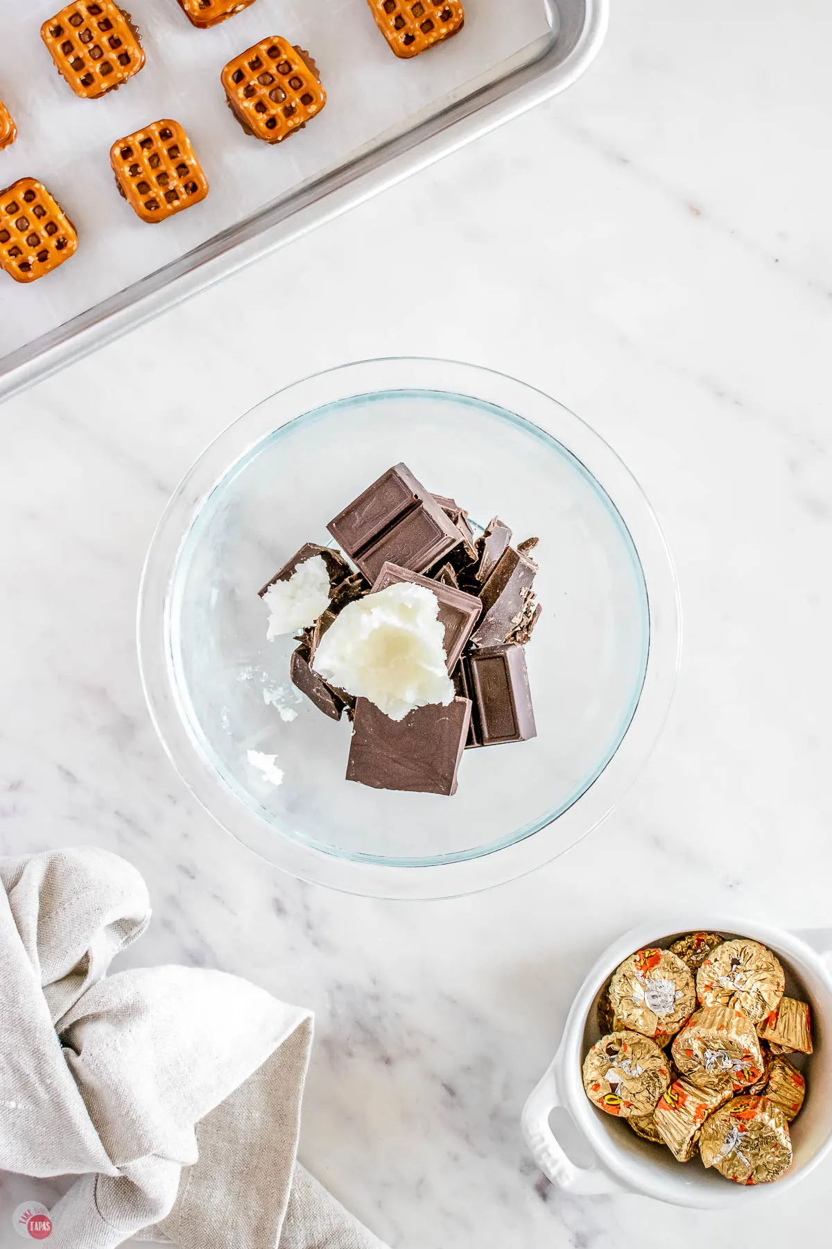 coconut oil and milk chocolate in a bowl