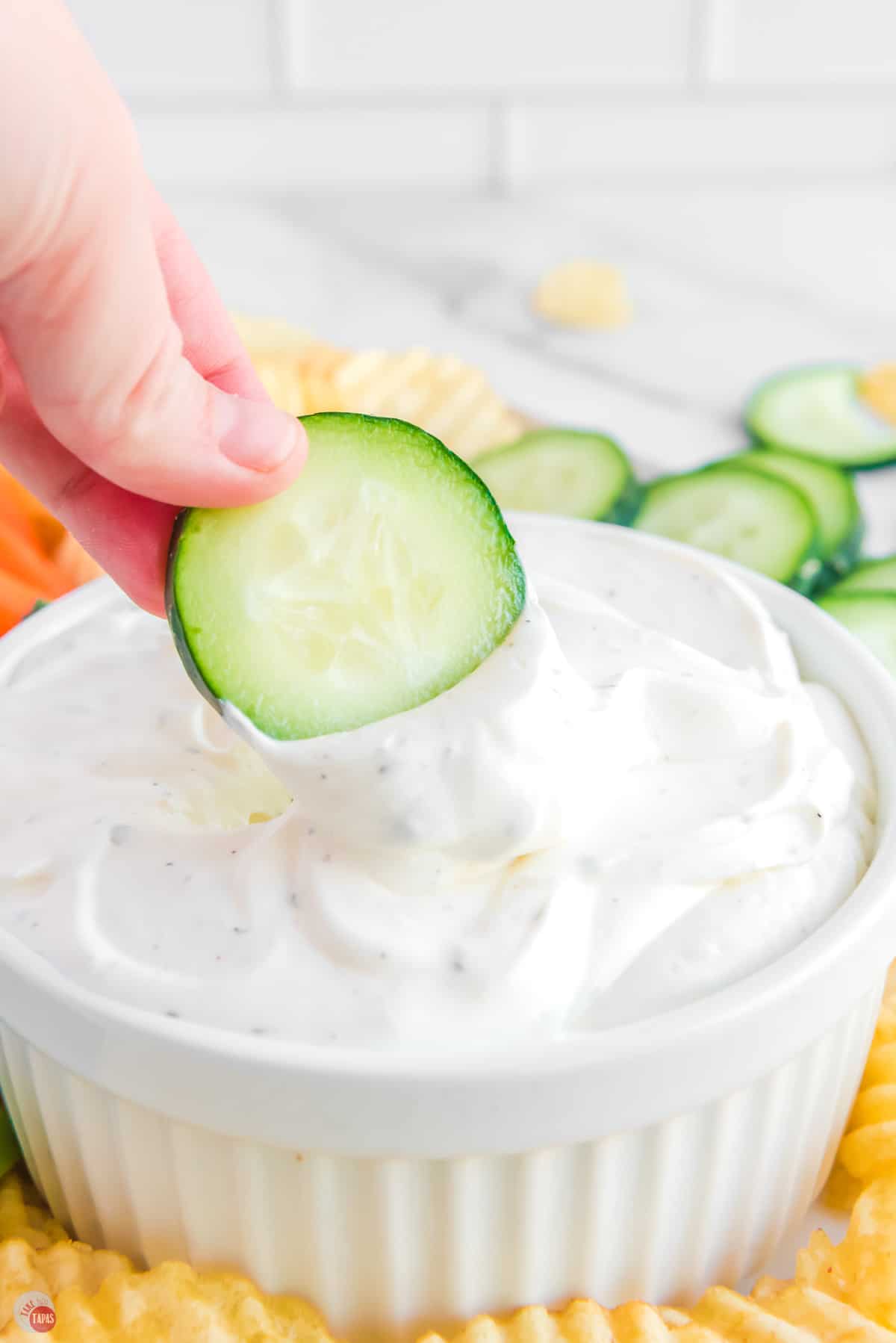 cucumber in dip