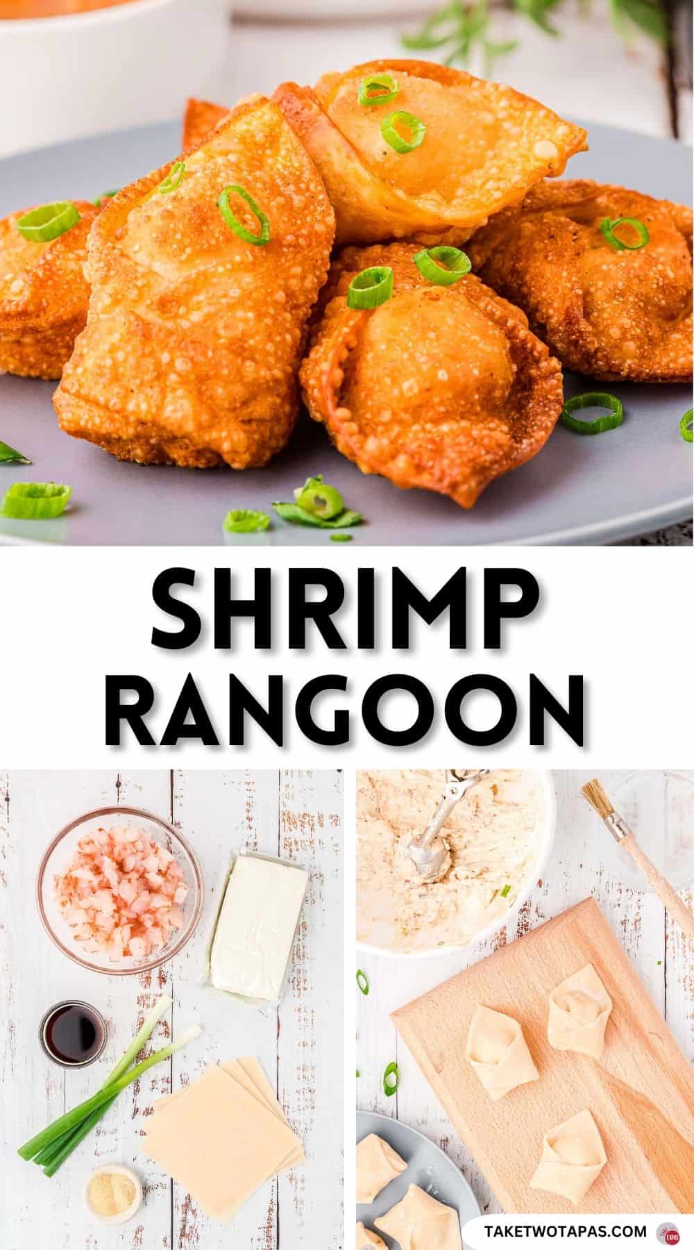 Pinterest pin image for shrimp rangoon