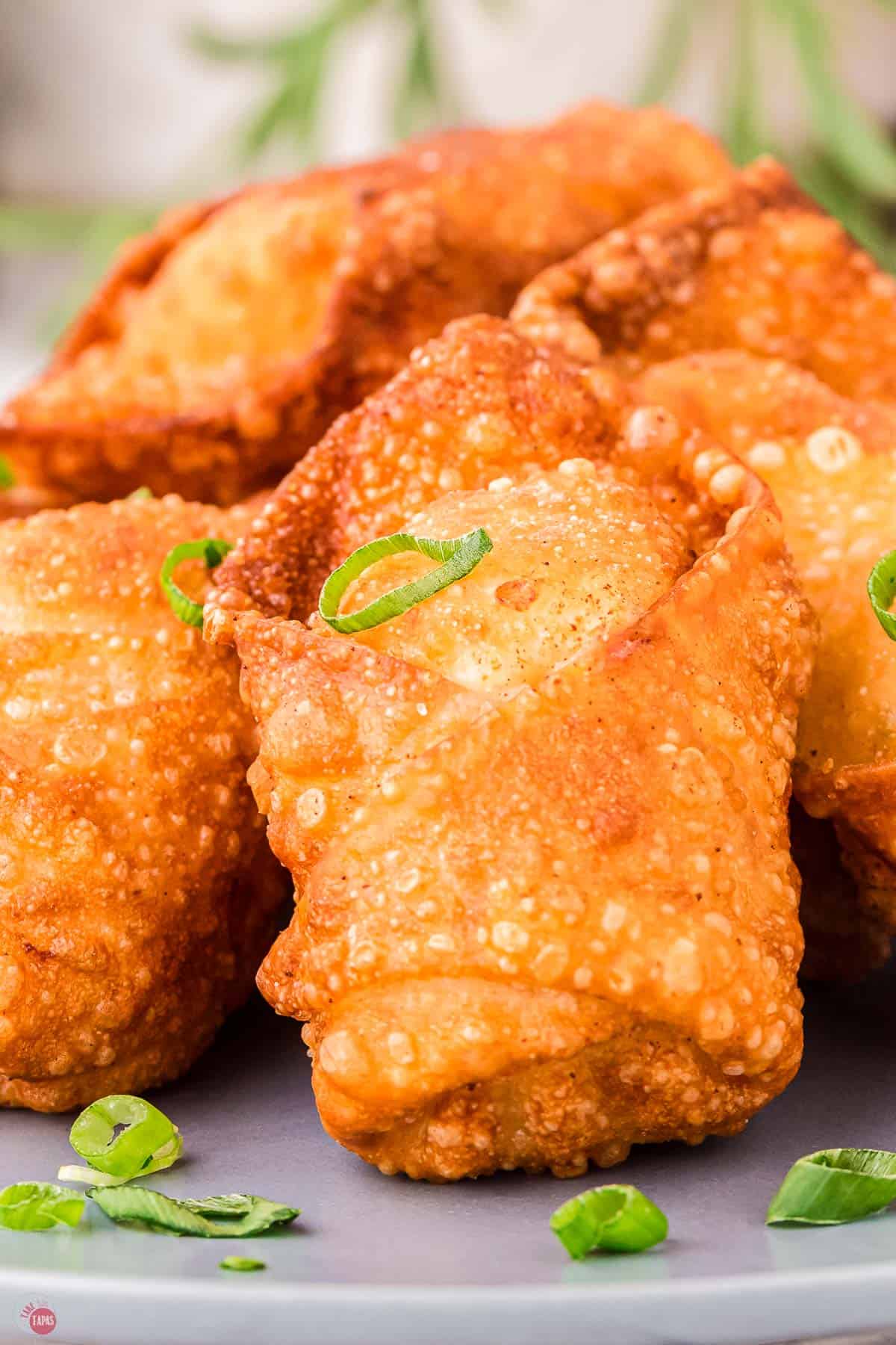 close up crispy rangoons