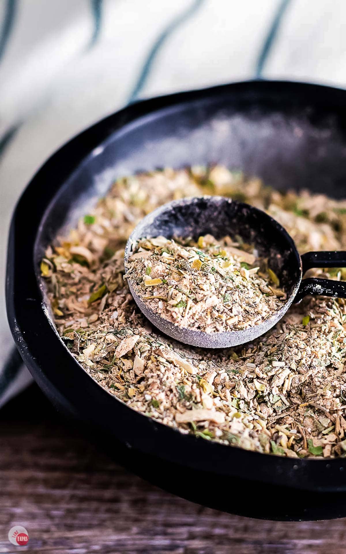homemade seasoning mixes in a black bowl