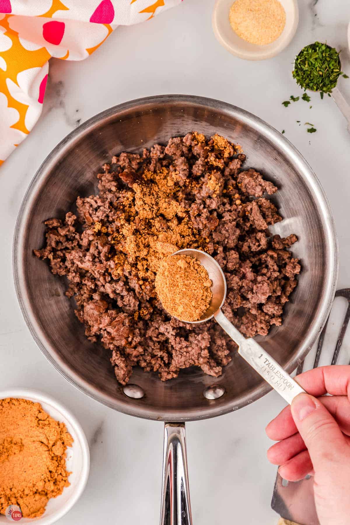 cook beef with taco seasoning