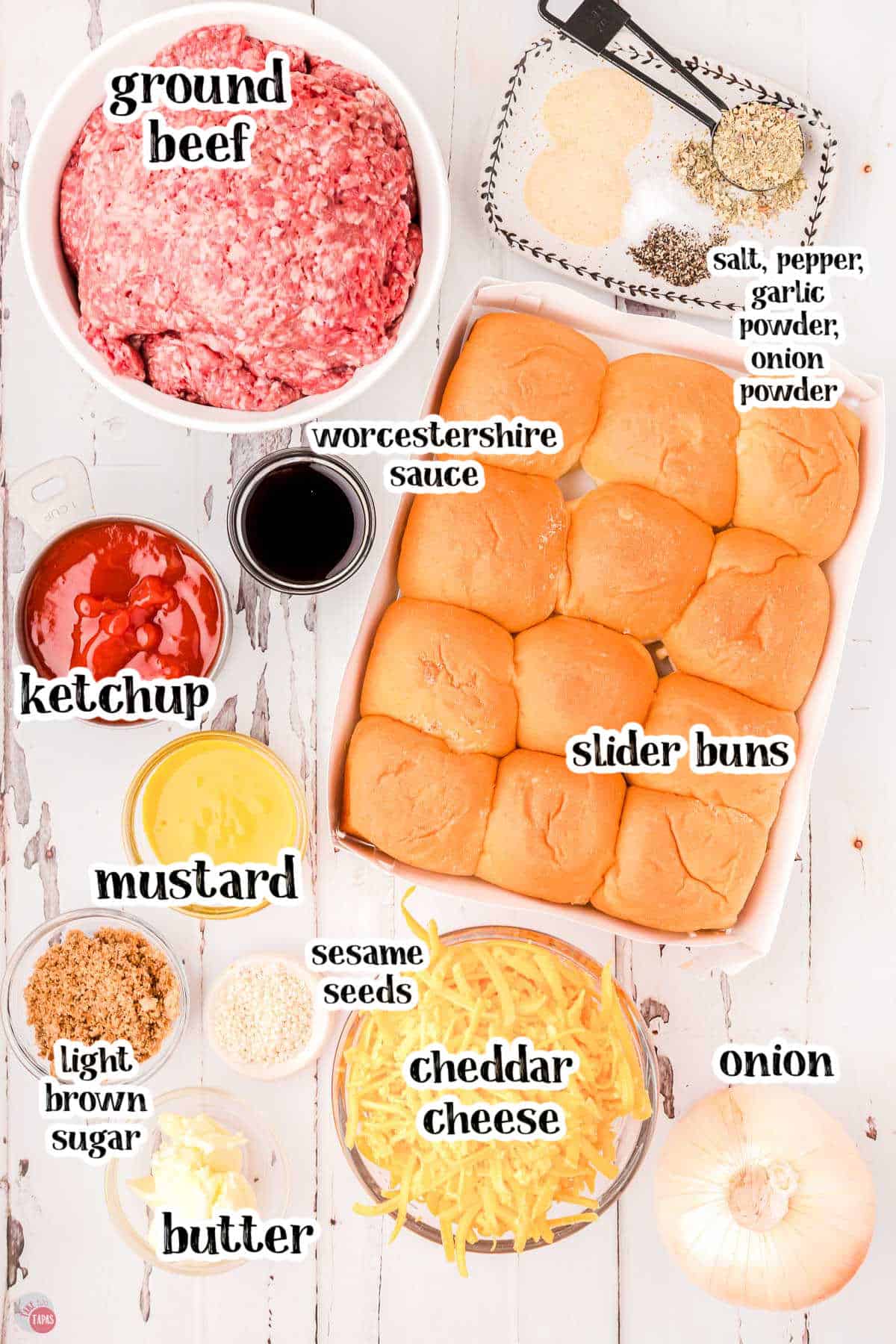 full list of ingredients for sloppy joe sliders recipe