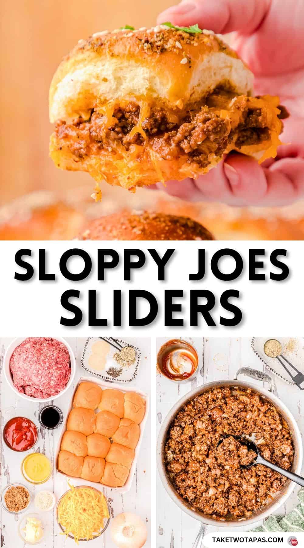 Pinterest pin image for sloppy joe sliders recipe