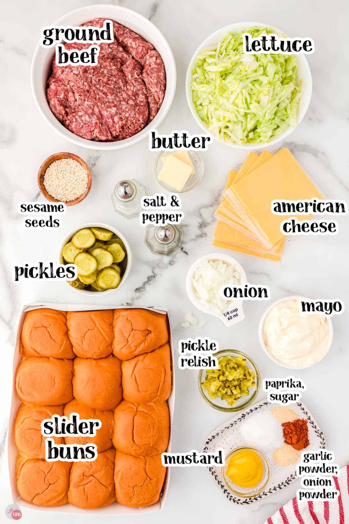 ingredients for big mac slider recipe