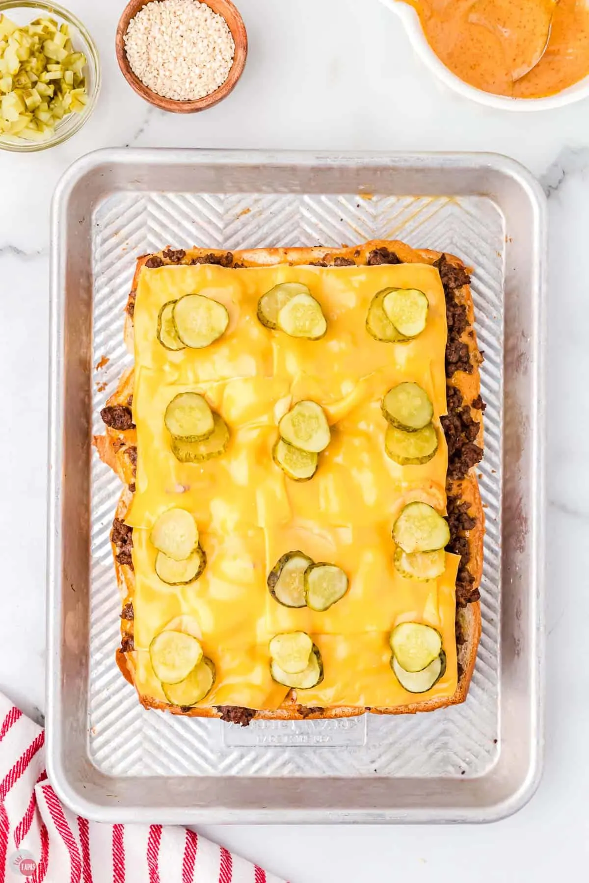 baked cheese and pickles