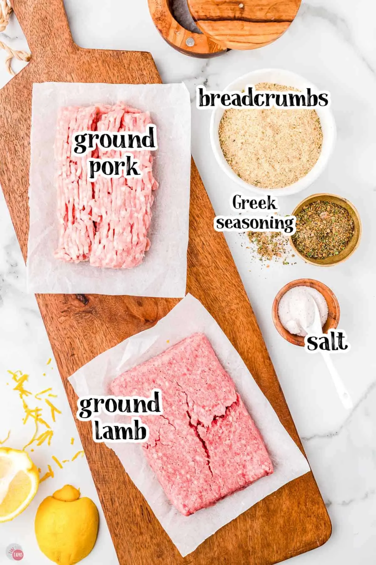 simple ingredients for a meat mixture