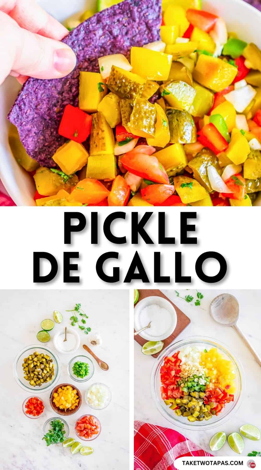 Pinterest pin image for pickle de gallo recipe