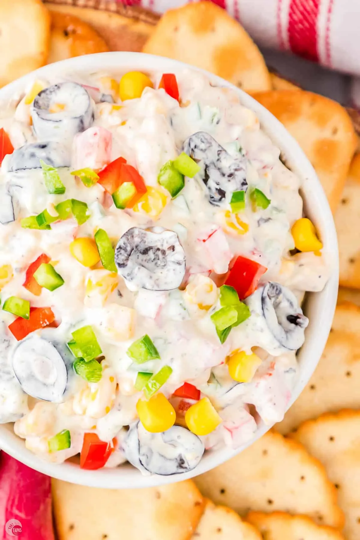 creamy dip with fresh veggies