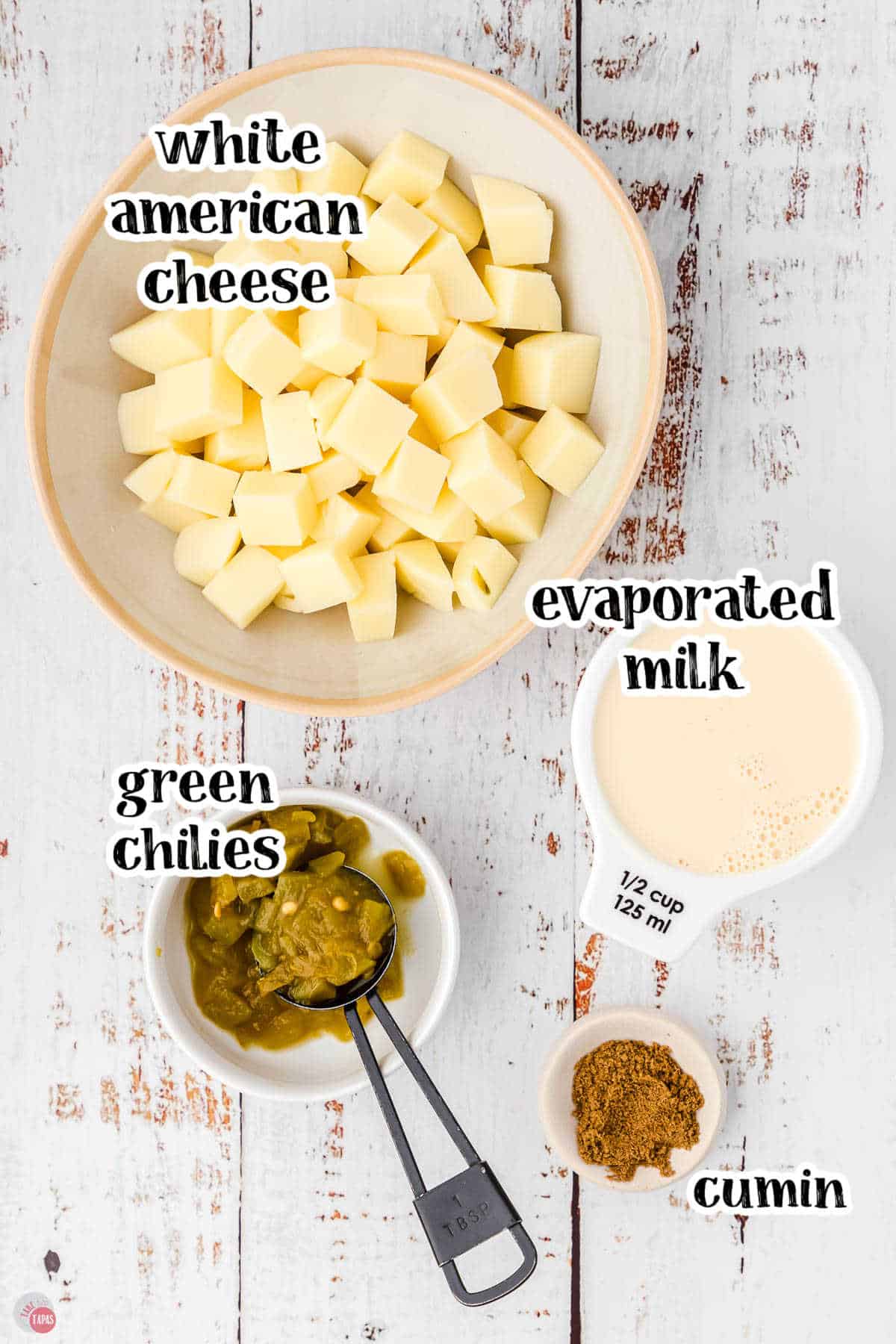 real ingredients for the best queso blanco dip