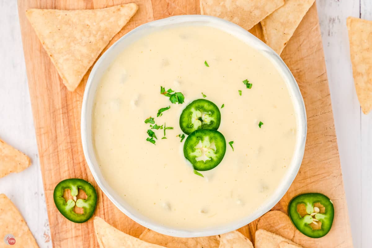 bowl of Mexican white cheese dip