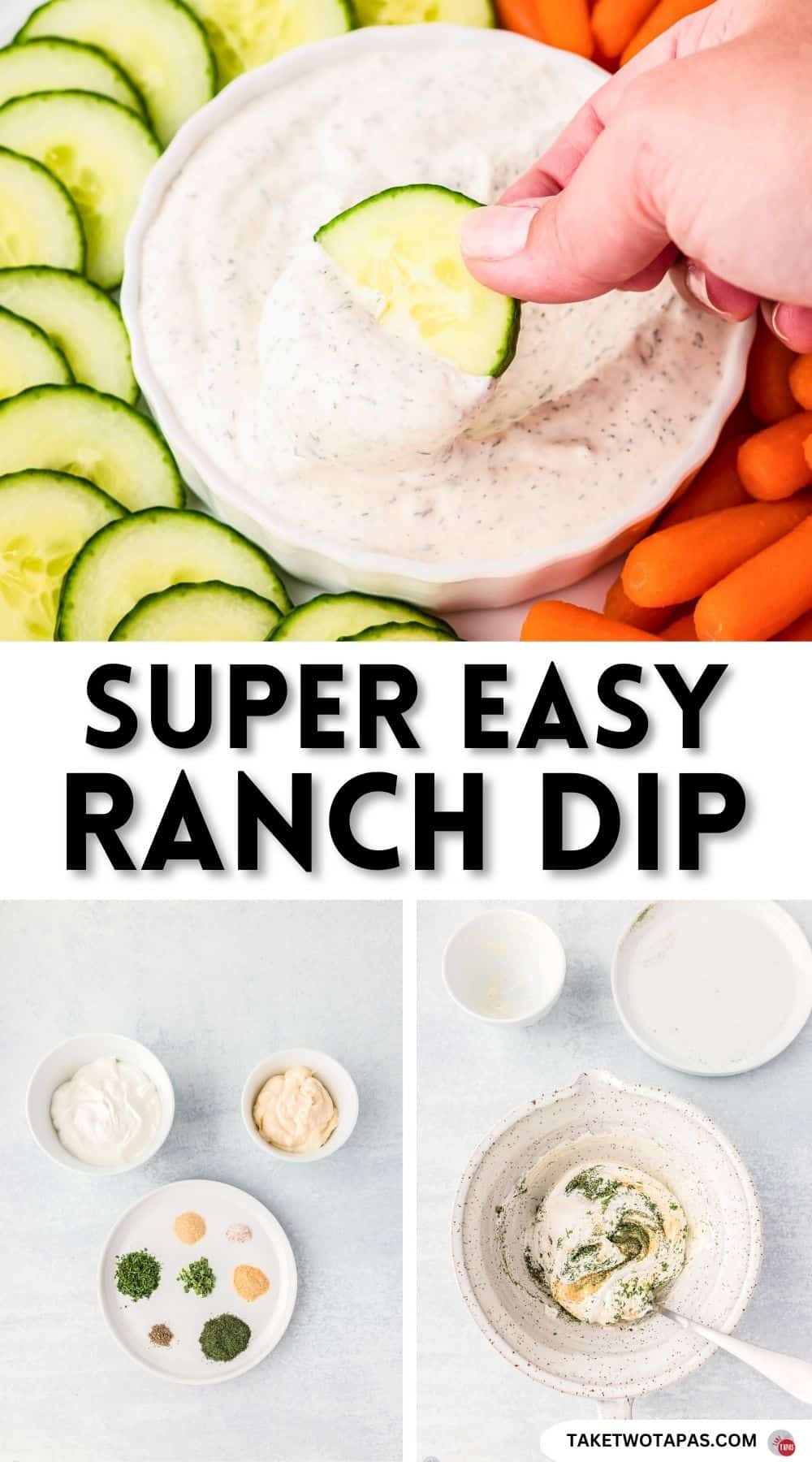 Pinterest pin image for ranch dip recipe