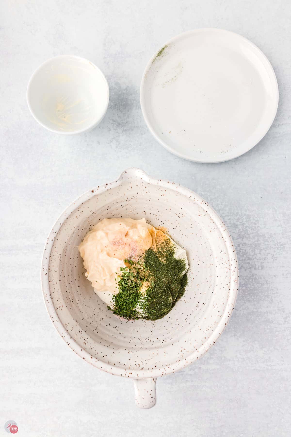 fresh dill and other ingredients in a bowl