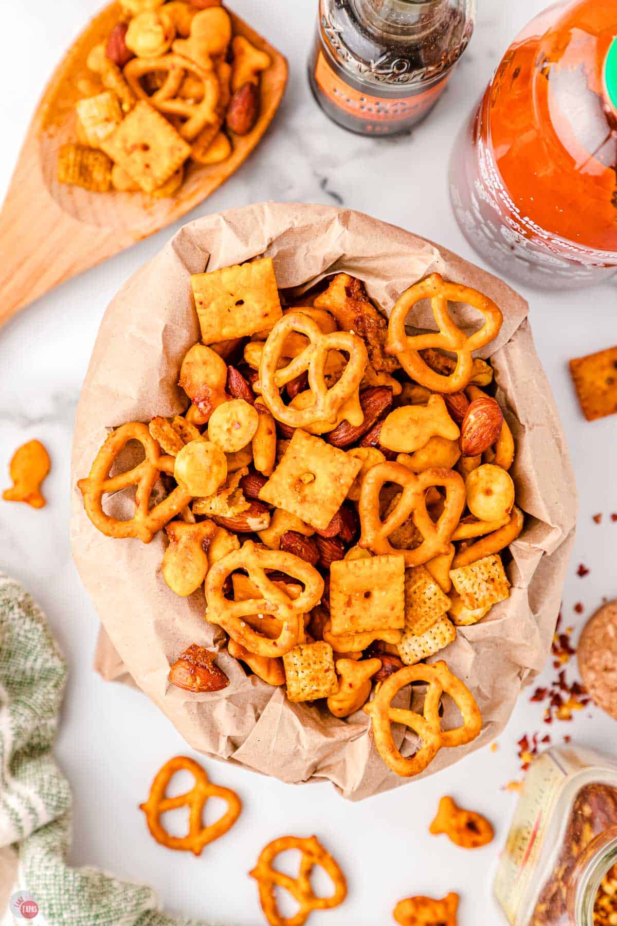 homemade chex mix in a bag