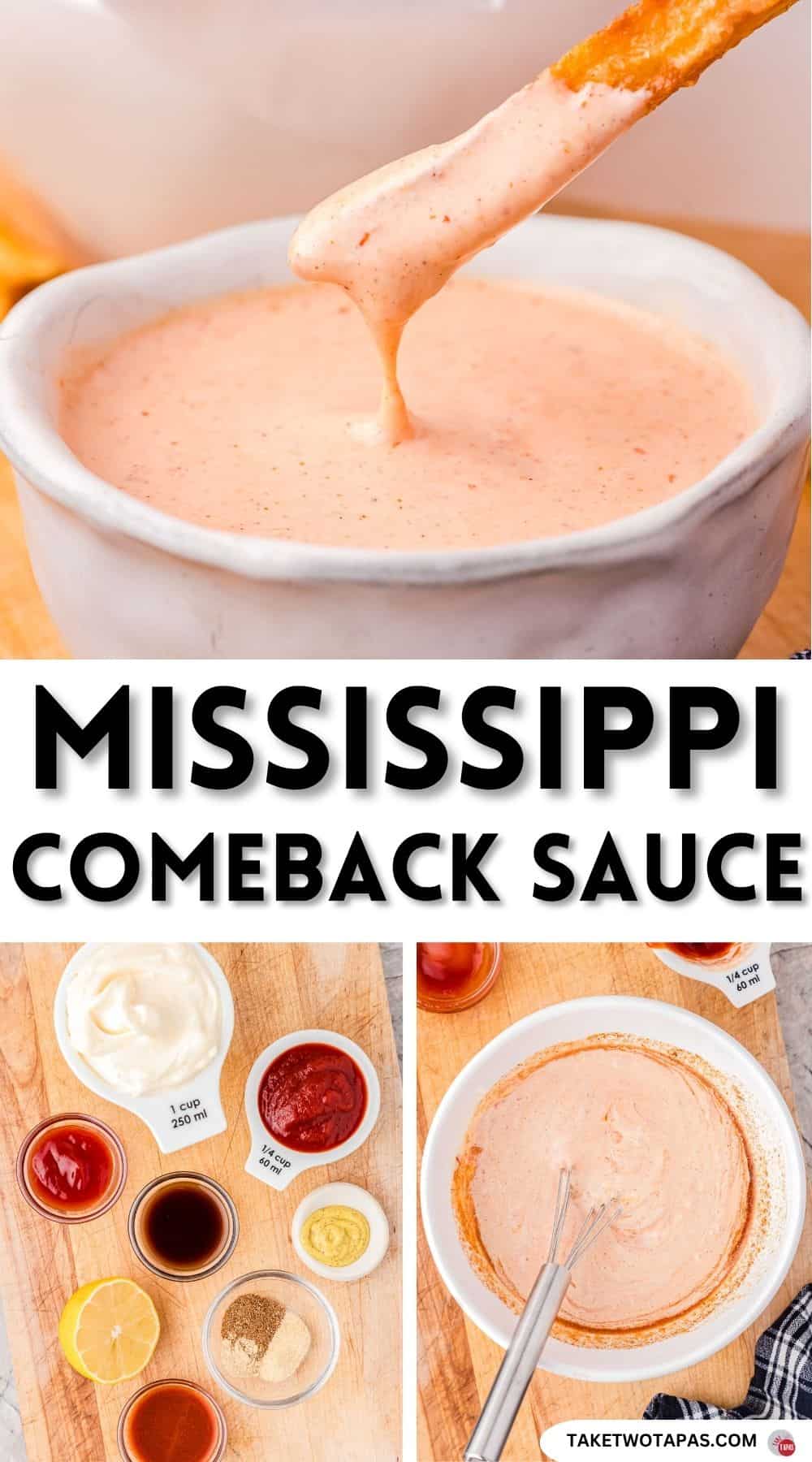 Pinterest pin image for Mississippi Comeback sauce recipe
