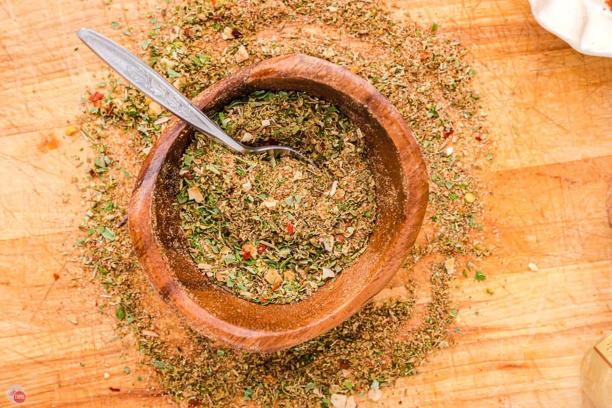 small bowl of spices and a spoon