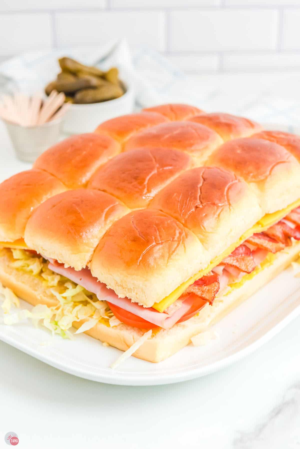 club burger sliders on a plate